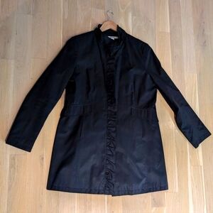 DKNY Sabrina Ruffle Trench Coat XL